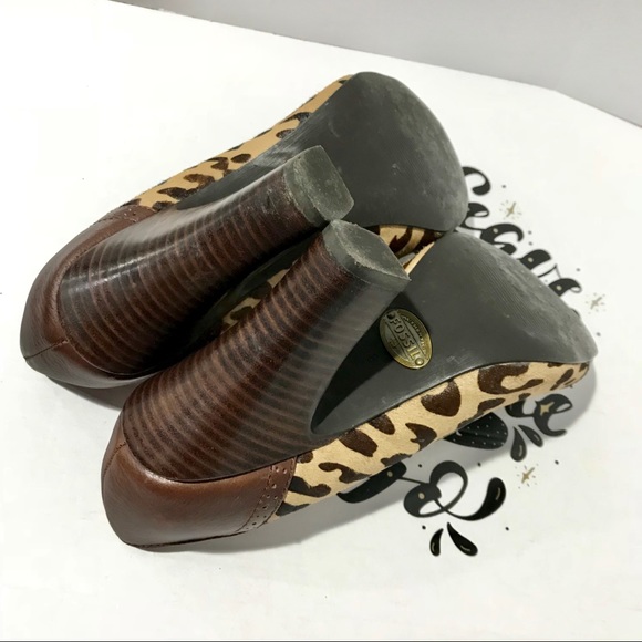FOSSIL SAHARA HEELS PUMPS CHEETAH LEOPARD ANIMAL 8 - Picture 4 of 9